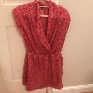 Aqua Cinched Waist wrap dress